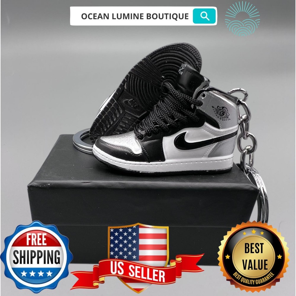 Air Jordan 3D Mini Sneaker Keychain, Basketball Sneaker Collectible, Box Options