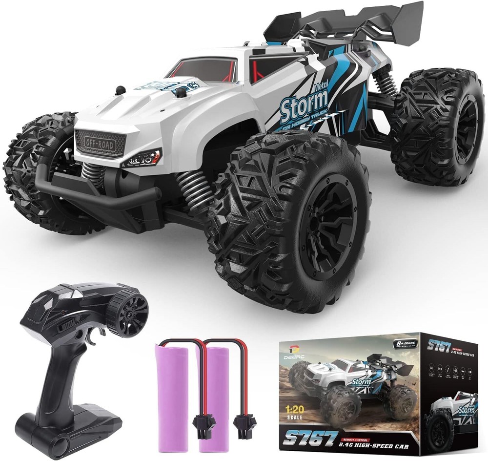 RC Monster Truck Car Remote Control Age 8-12 All Terrain Toy Gift W/ 2 Batteries
