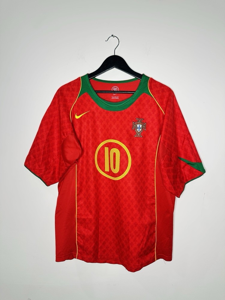 Jersey Portugal Home 2004 Portugal Retro Authentic Jersey L#10 RUI COSTA Size L