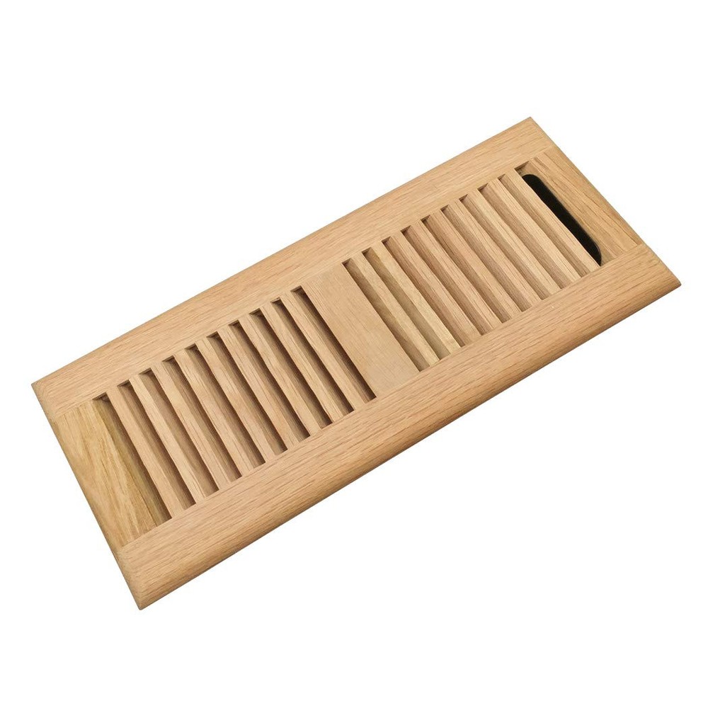 White Oak Wood Floor Register, Drop in Vent Cover with Damper, 6 x 14 Inch (D...