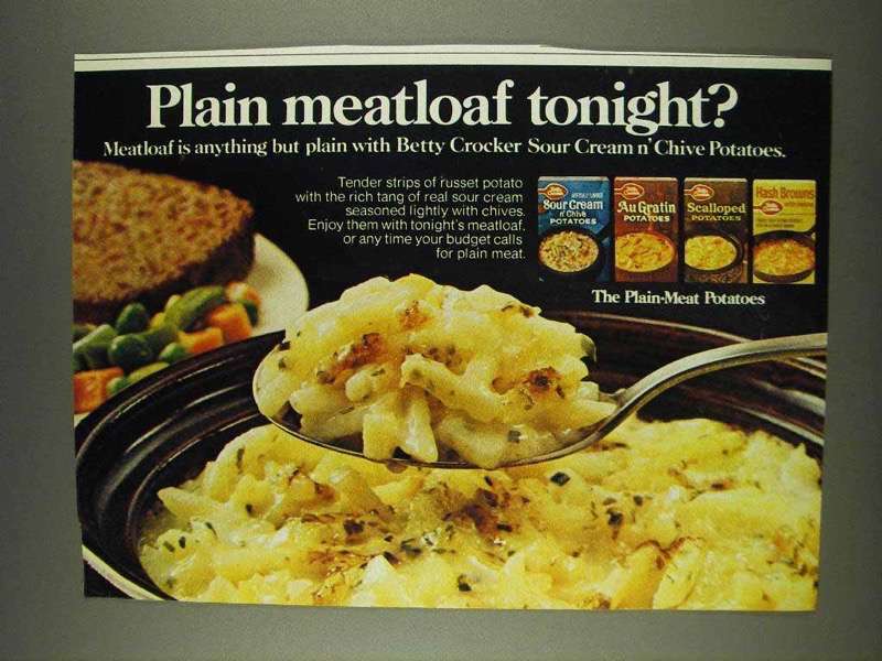1978 Betty Crocker Sour Cream & Chive Potatoes Vintage Food Ad