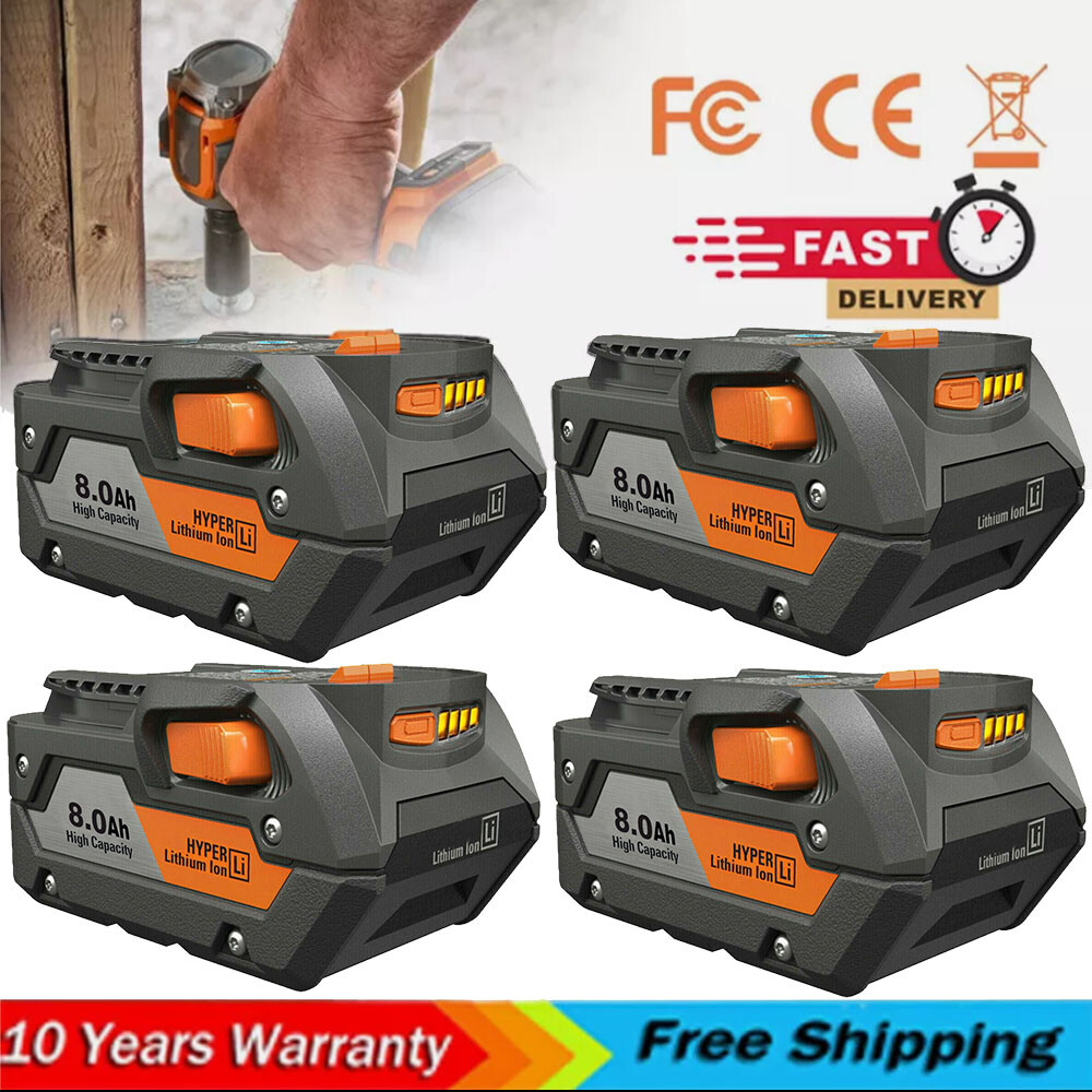 For Ridgid R840087 6.0Ah 8.0Ah Lithium New Battery Rigid 18V R840085 Power Tools