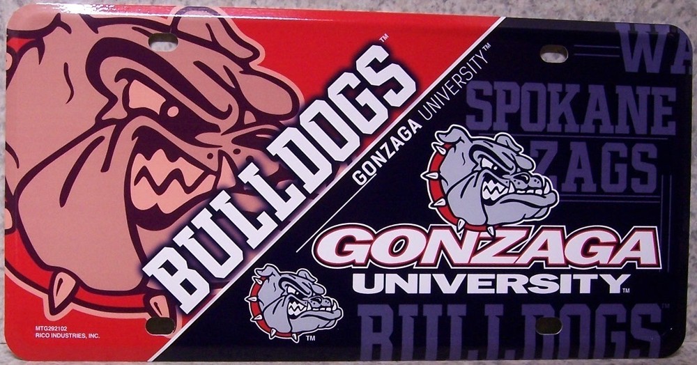 Gonzaga Bulldogs NCAA Aluminum License Plate New Official