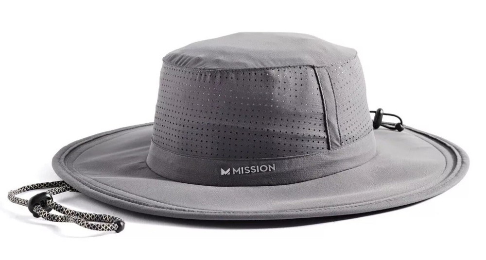 NWT Mission Cooling Pinnacle Booney Bucket Hat in Charcoal with Hydroactive Technology