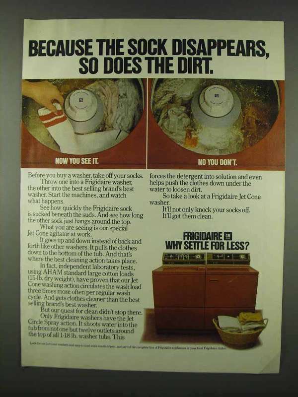 1978 Frigidaire Jet Cone Washer and Dryer Ad