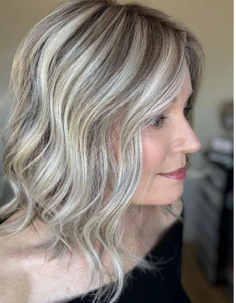 Ash Blonde Mix  100% Human Hair 13x4 Lace Front Wig for Women