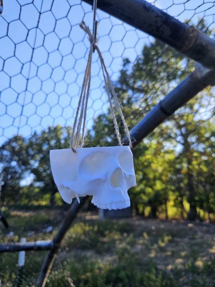 SMALL Gothic Hanging Skull Planter On Twine
