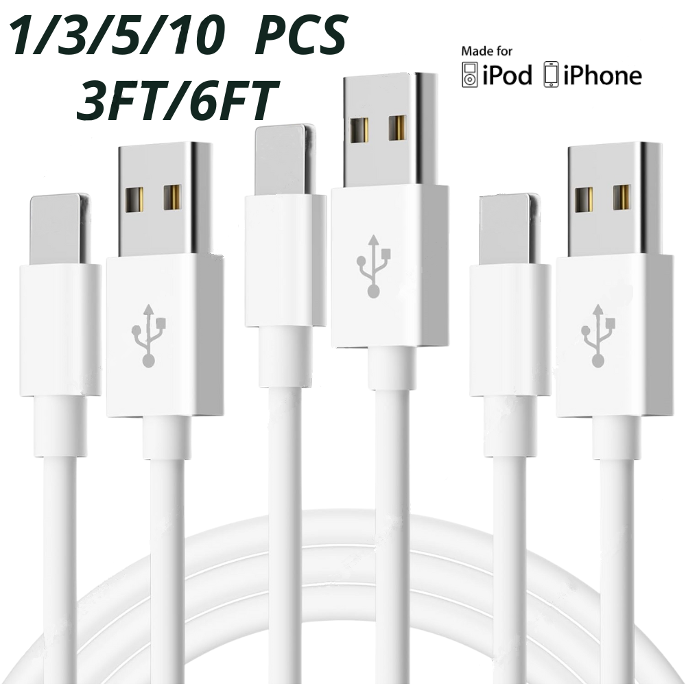 Lightning Charger Cable for iPhone 14 13 12 11 XS XR X 8 7 6 Plus Bulk Pack