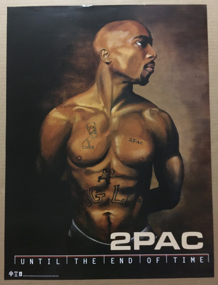2PAC 2 Pac Rare 2001 PROMO POSTER for Until End Time CD 18x24 Tupac Shakur USA