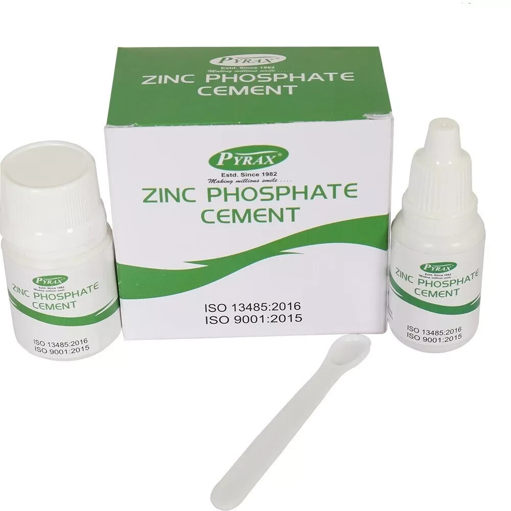 Pyrax Zinc Phosphate Cement Permanent Tooth Filling 30g Pow 15ml Liq Kit Fast  T