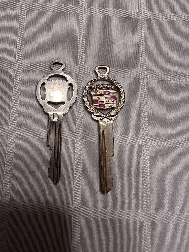 Vintage Cadillac White Gold Tone Crest Stamped 