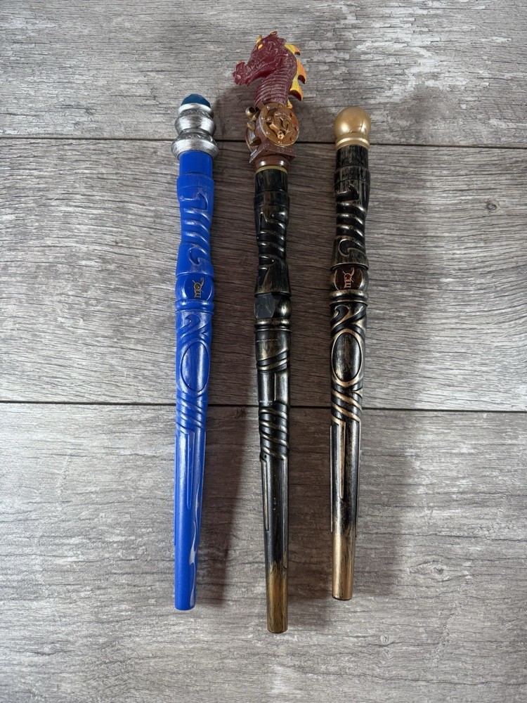 Magiquest Wand Creative Kingdom Black Gold Brown 2005 Dragon Scepter Bundle