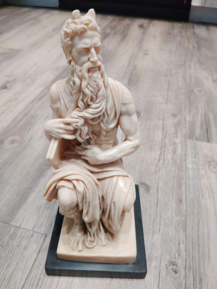 Vintage Michelangelo Moses Alabaster Art Sculpture Statue