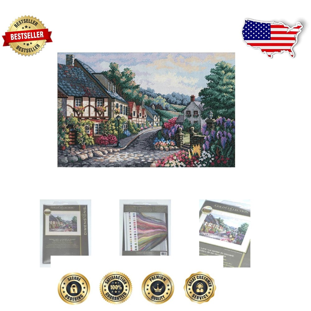 Adult Crafting Kit - Gold Collection Memory Lane Counted Cross Stitch