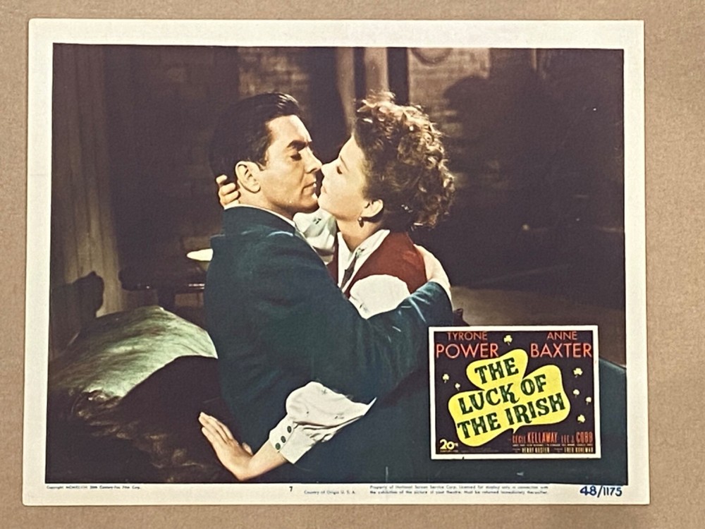 THE LUCK OF THE IRISH ‘48 TYRONE POWER KISSES ANNE BAXTER LC