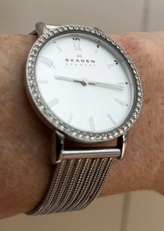 Women's SKAGEN SKW2284 Ultra Slim Steel Mesh Watch with Swarovski Crystals