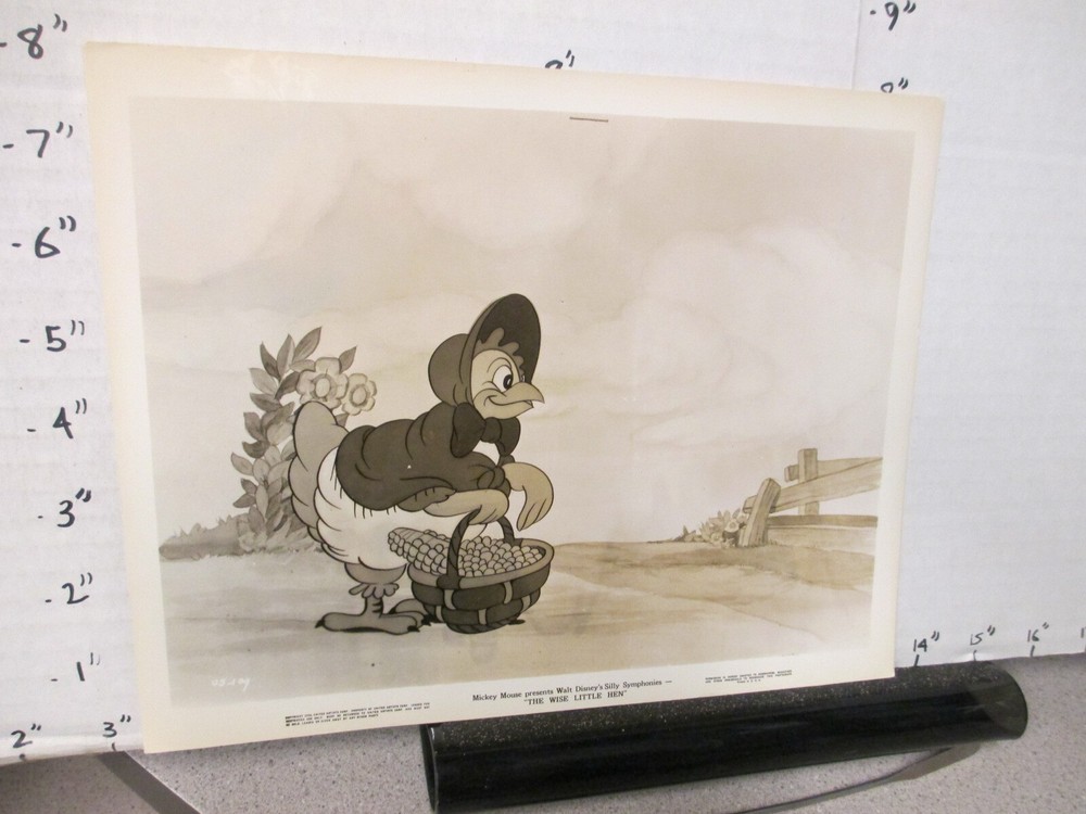 Disney United Artist photo 1934 cartoon WISE LITTLE HEN first Donald Duck basket