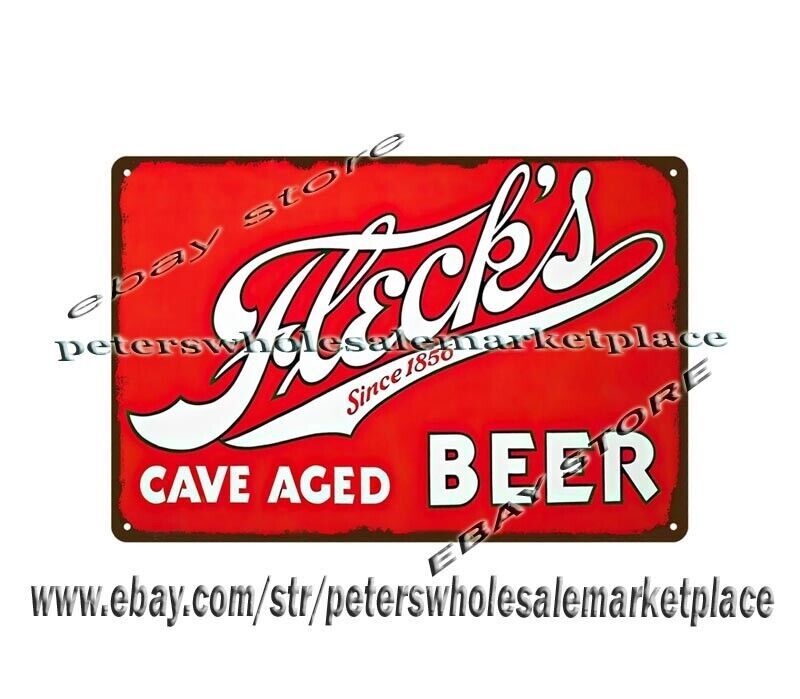 FLECKS CAVE AGED BEER FARIBAULT MN metal tin sign old brew pub decor