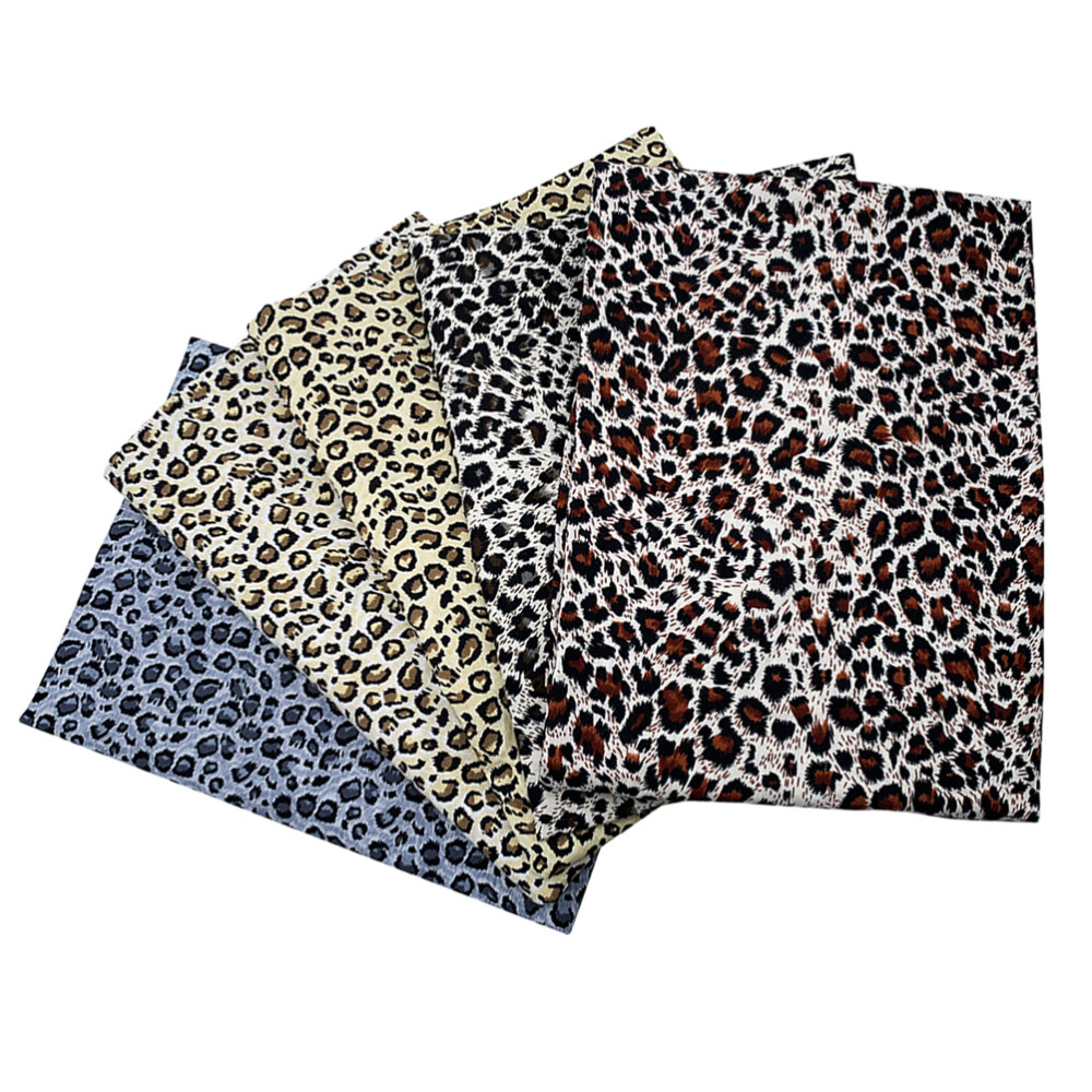 5 Pcs Leopard Print Fabric Squares Decor Patchwork Quilting