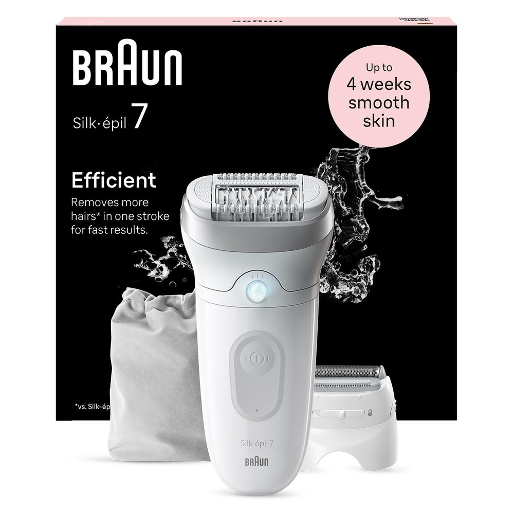 Braun Epilator for women, Shaver & Trimmer head included, Cordless Wet & Dry