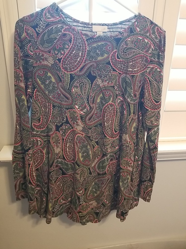 J. Jill Top Tunic Womens Size S Cotton Rayon Print