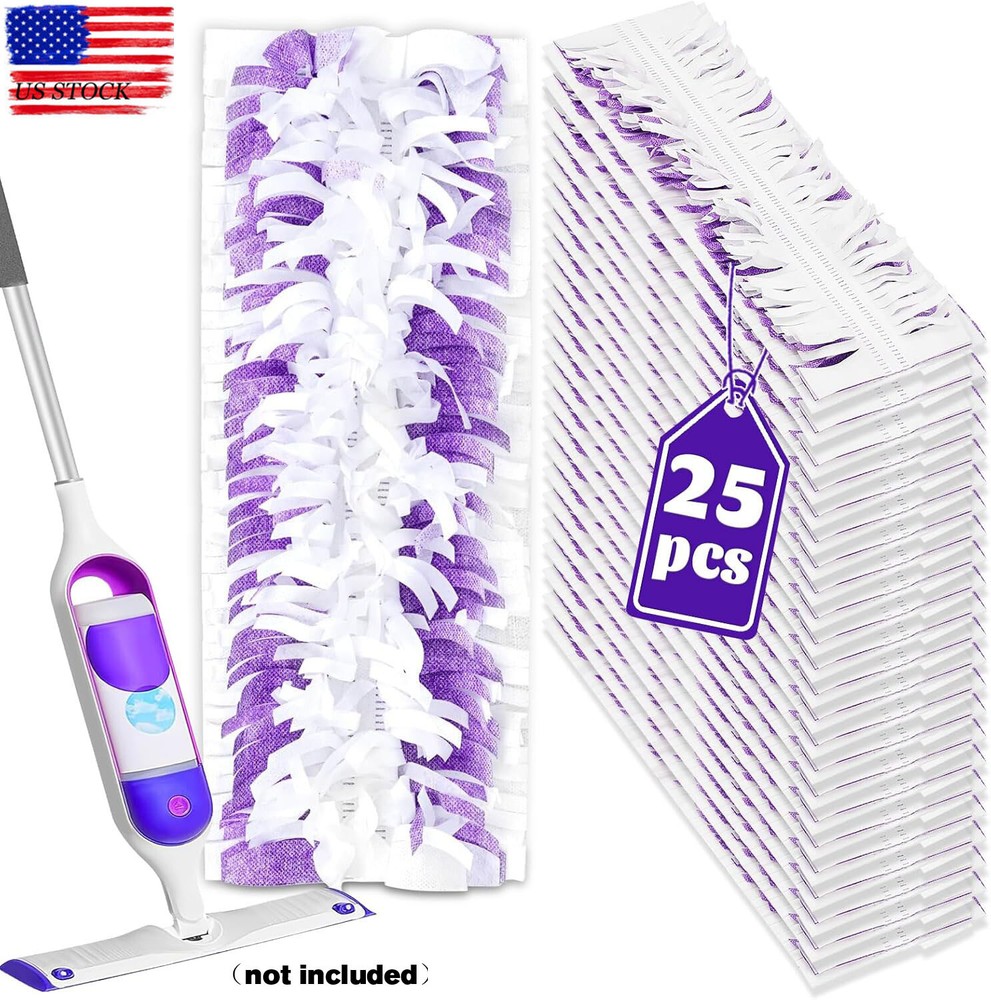25-Pack Microfiber Mop Head Refill Pads for Floor Cleaning