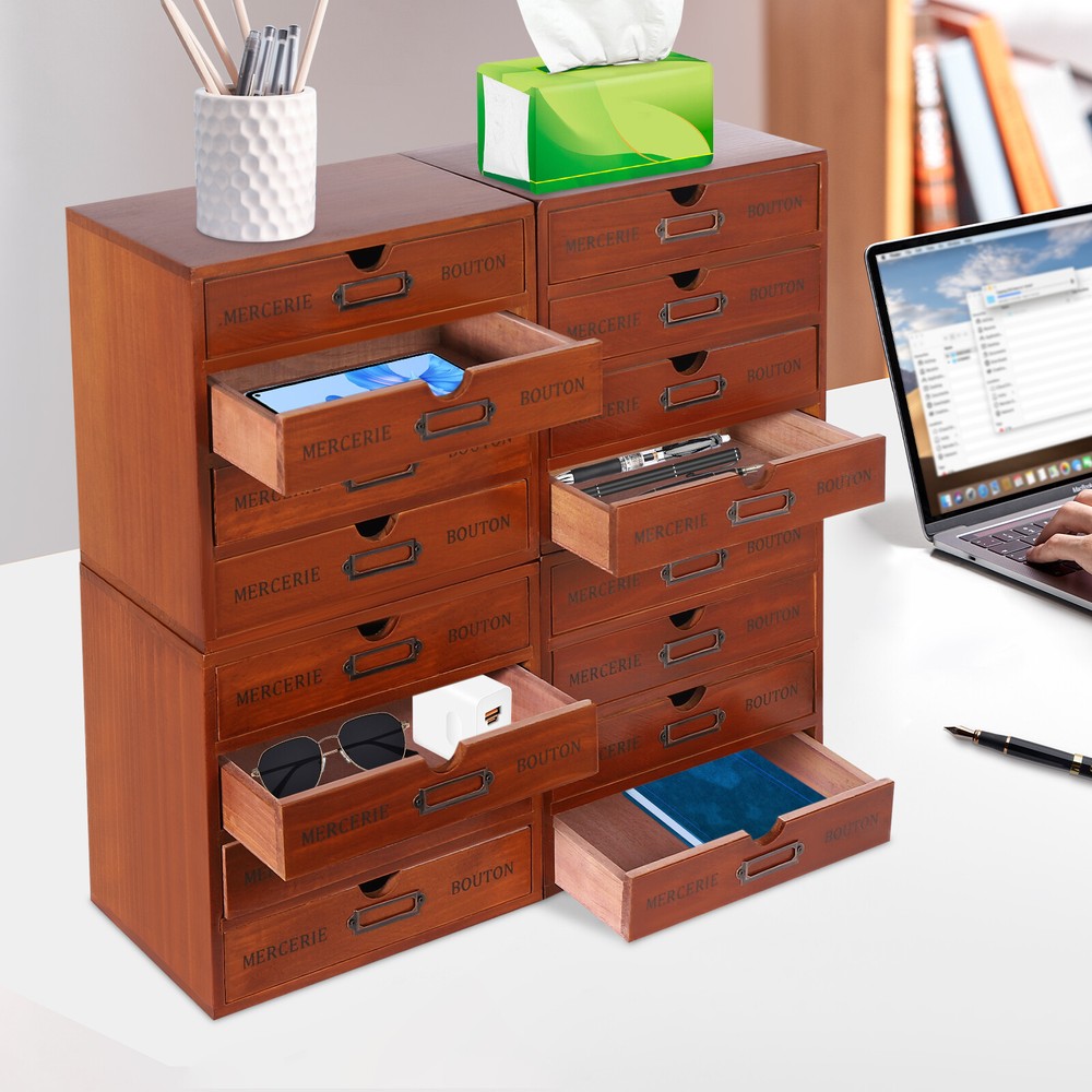 Drawer Organizer Wooden Desktop Organizer Wooden Storage Box