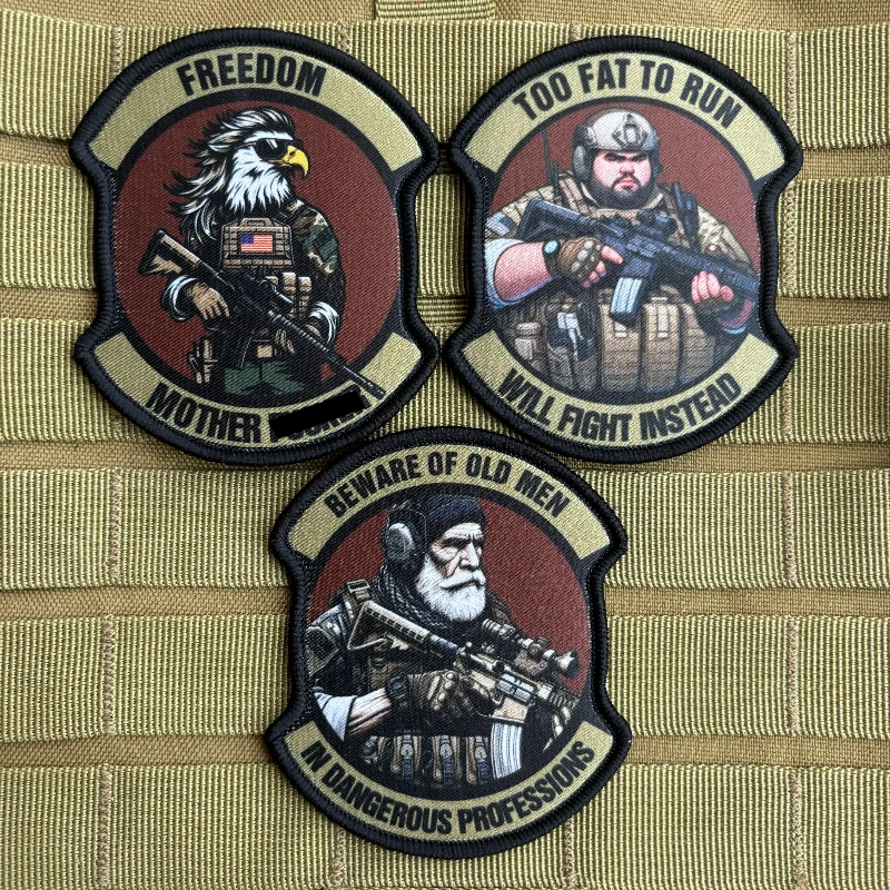 Dangerous Old Men, Chubby, Invisible, Broken or Fat Soldier M4 Morale Patches