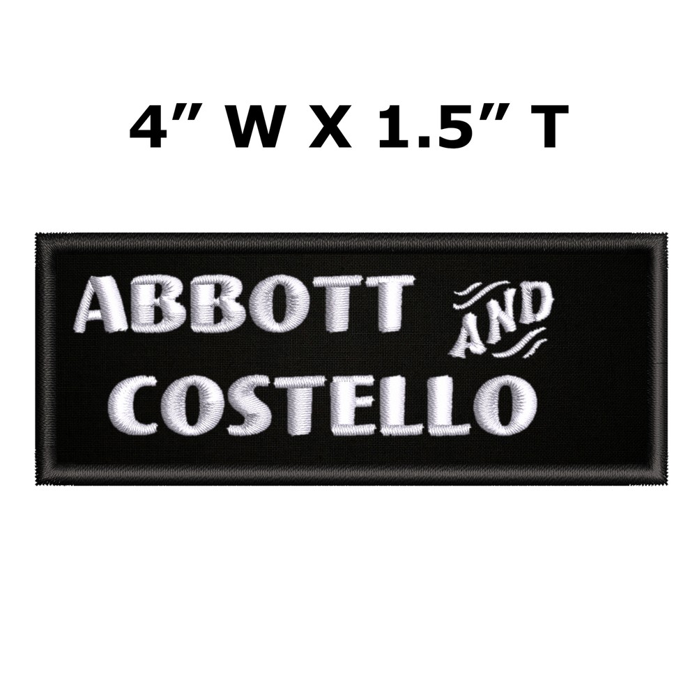 Abbott & Costello Patch Embroidered Iron-on Applique Classic Comedy Films Retro-image