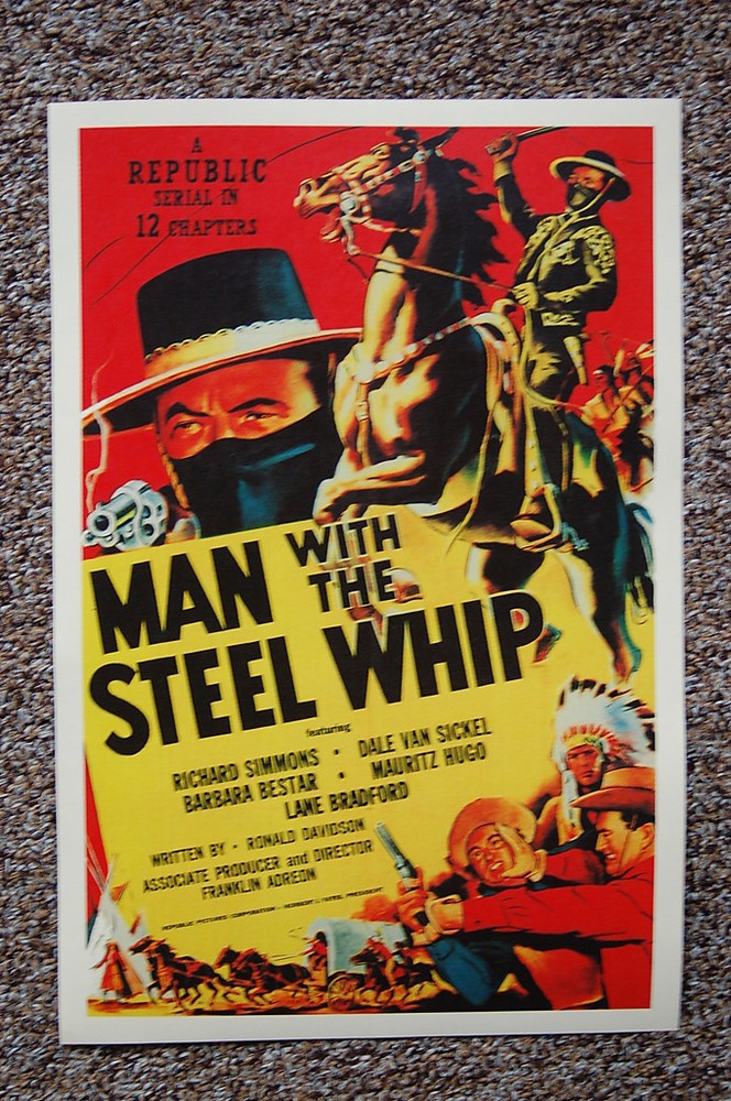Vintage Man with the Steel Whip Lobby Card Poster Richard Simmons Western Film