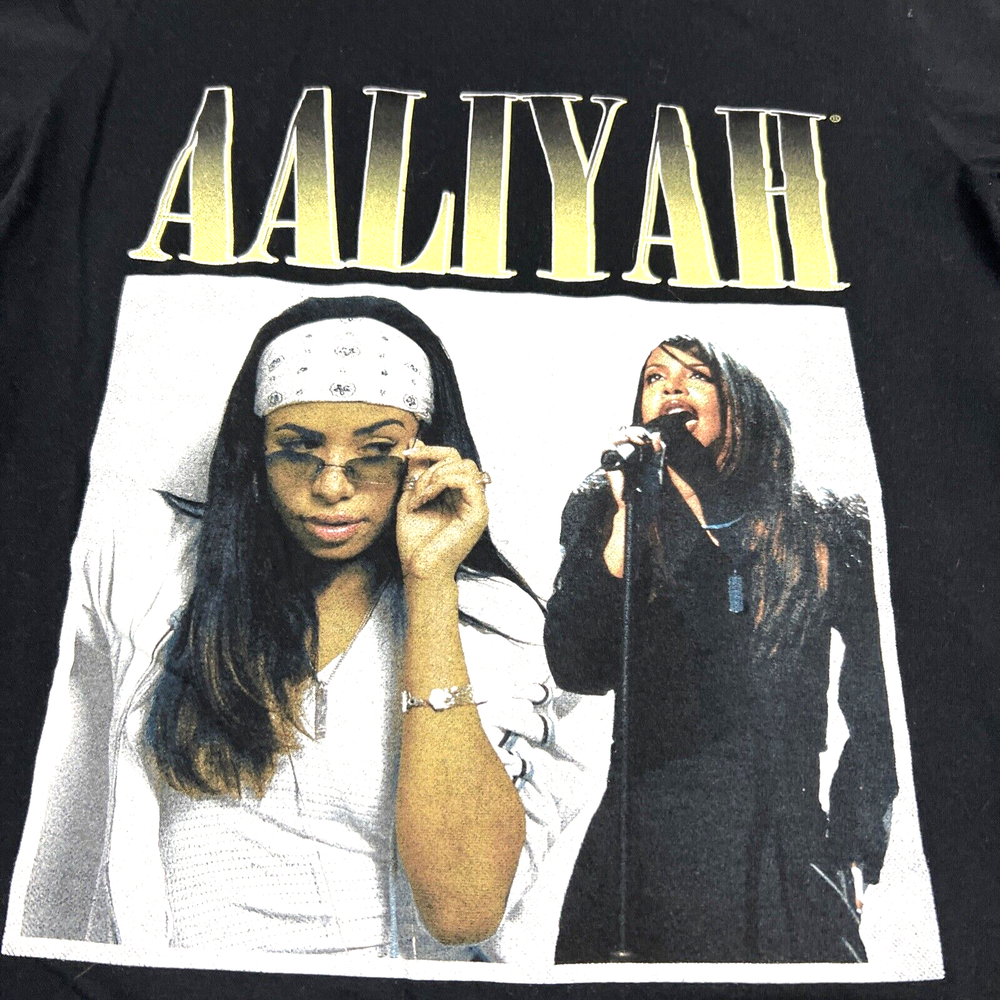 Aaliyah Concert T-Shirt Unisex Medium Pullover Graphic Tee Short Sleeve Black-image