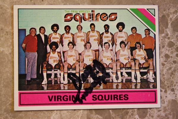 ABA Virginia Squires Dave Twardzik autographed 1975-76 Topps team photo card ----image