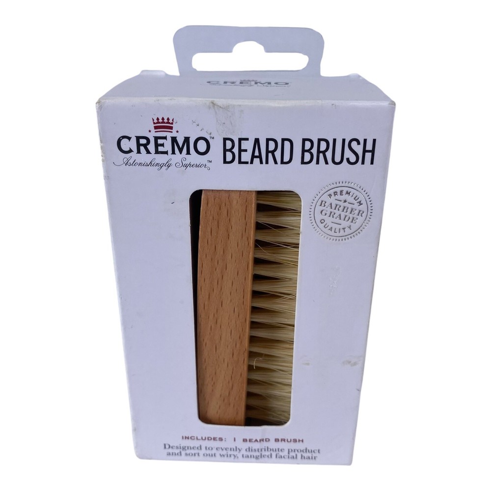 Cremo Beard Brush w/ 100% Plant Based Sisal Bristles For Wiry Facial Hair NEW