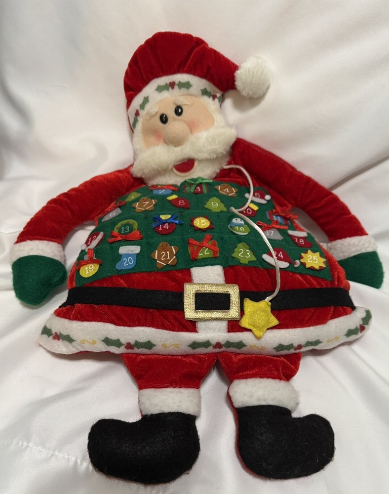 Vintage Gemmy SANTA CLAUS Christmas Advent Calendar: Talking Countdown • READ