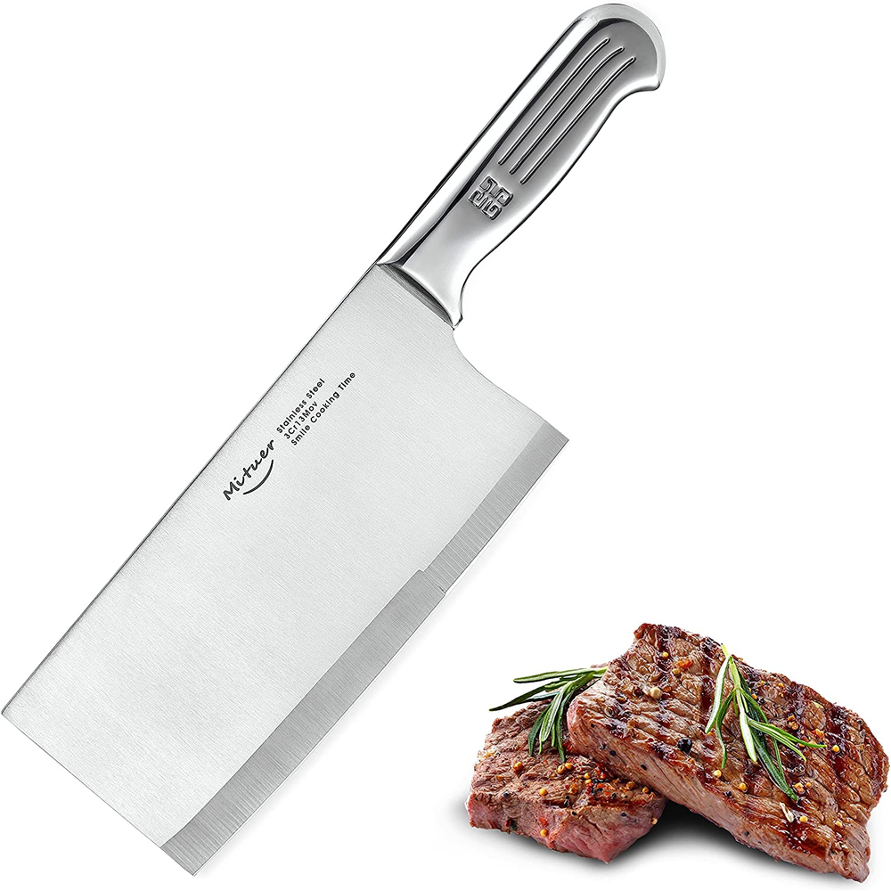 Meat Cleaver 7 Inch Butcher Knife - Stainless Steel Chinese Chef Knife - Cleaver