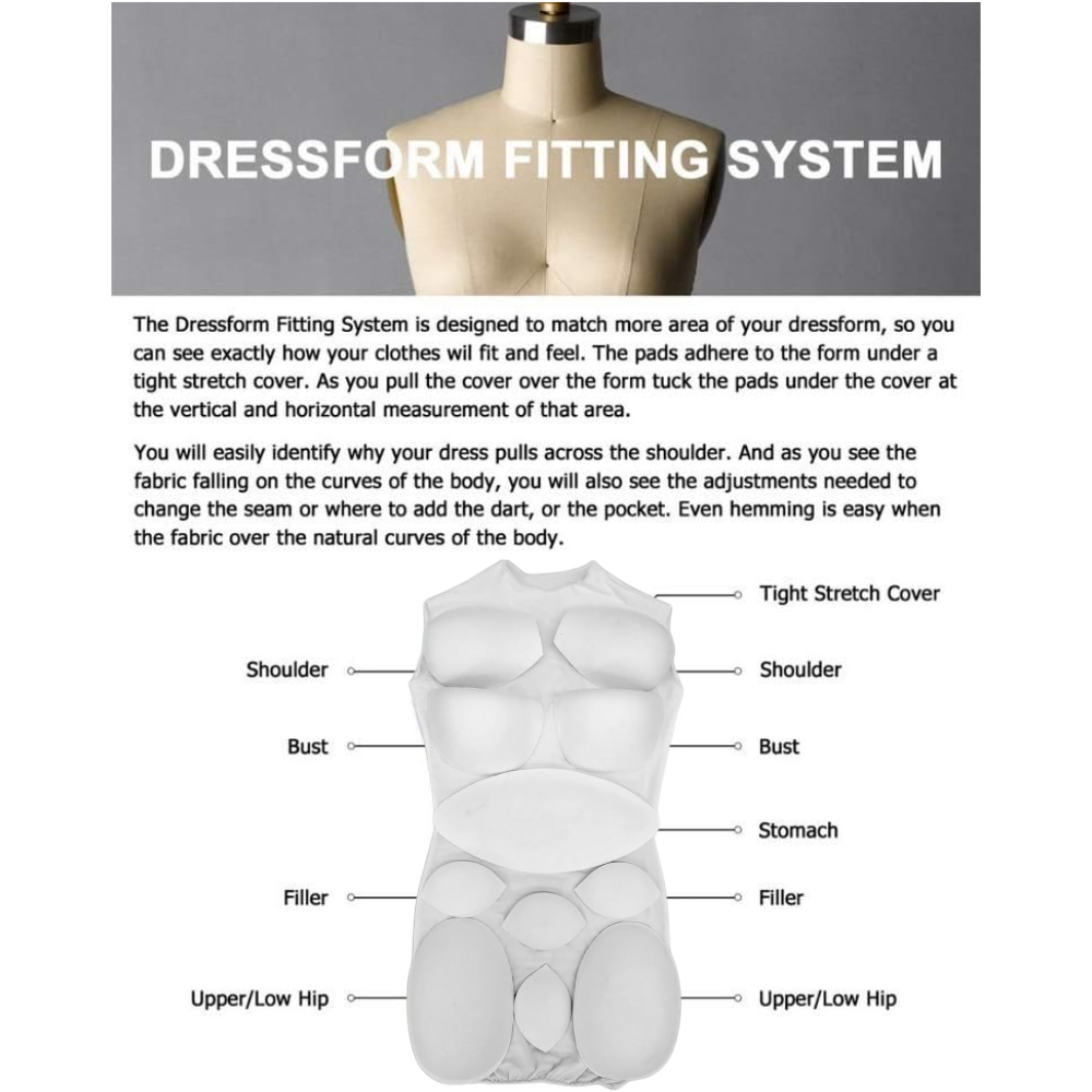 Dress Form Fitting System One Size for All Dress Forms #ST-PAD