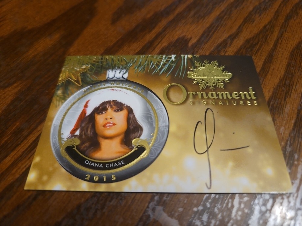 Benchwarmer 2015 Qiana Chase Happy Holidays Ornament Signatures Auto Playboy