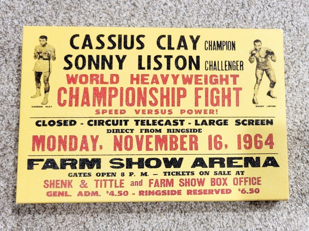 Cassius Clay vs Sonny Liston 1964 Boxing Championship Canvas Art Muhammad Ali Fight