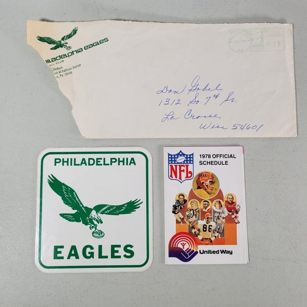 Philadelphia Eagles Souvenir Lot 1978 Bumper Sticker Decal Schedule Vintage