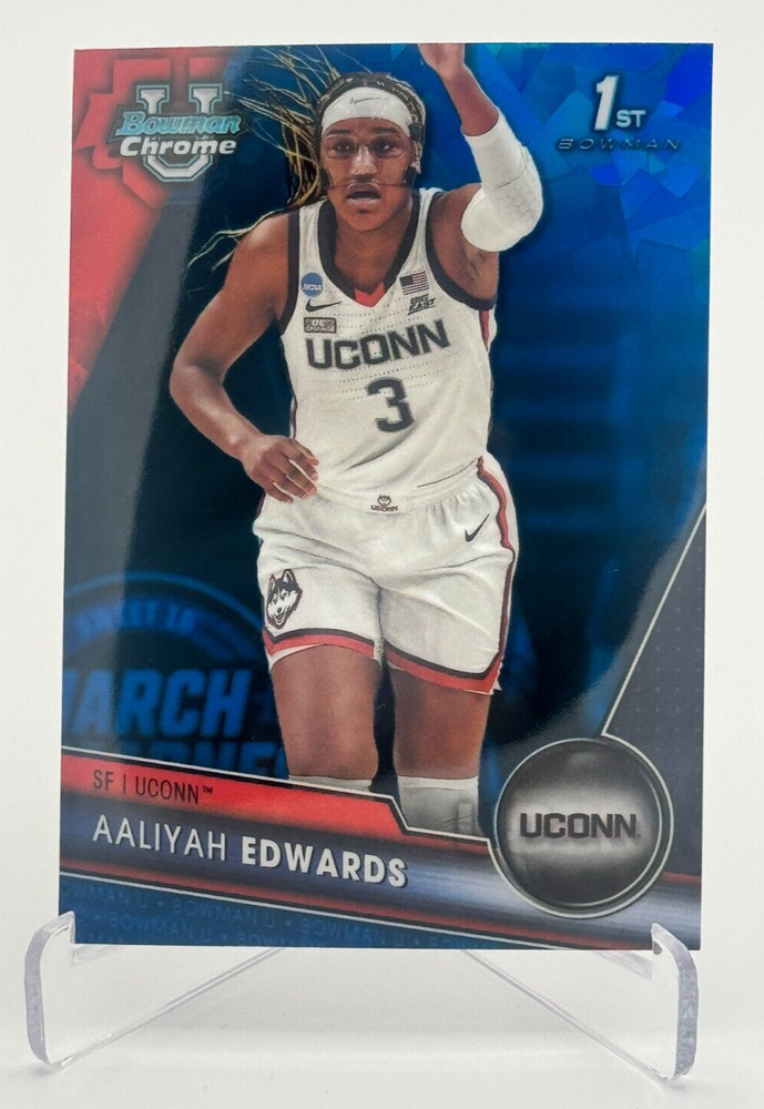 AALIYAH EDWARDS 1st Bowman #19 UConn Huskies - 2023/24 Bowman U Chrome Sapphire-image
