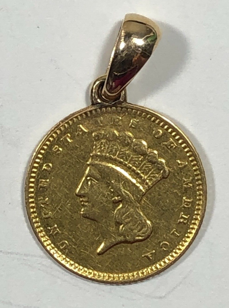 $1 Type 3 United States Gold Love Token w/Bale. CRI.