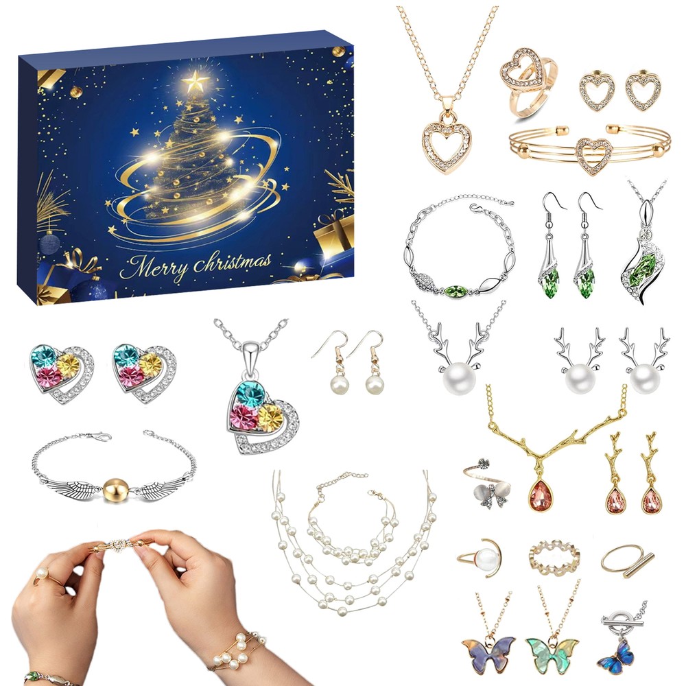 Christmas Countdown Jewelry Calendars Necklace Bracelet Earrings Christmas usual