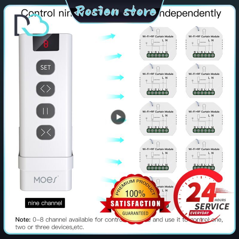 Tuya Smart Life WiFi RF433 Blind Switch with Remote for Electric Roller Shutter