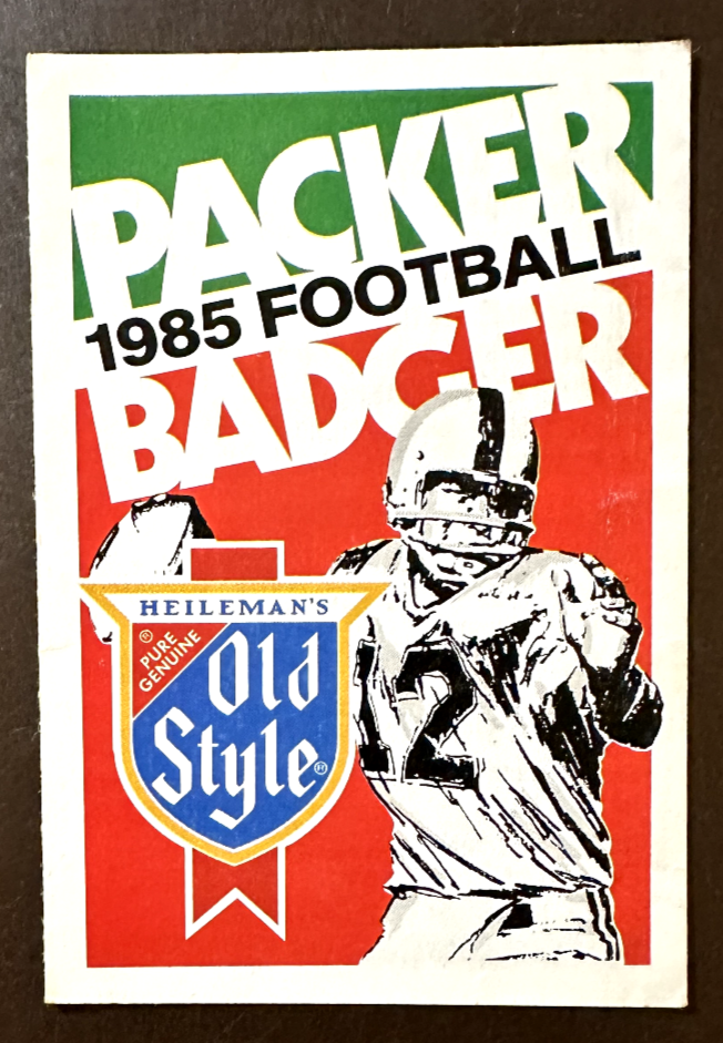 Green Bay Packers 1985 NFL pocket schedule - Wisconsin Badgers
