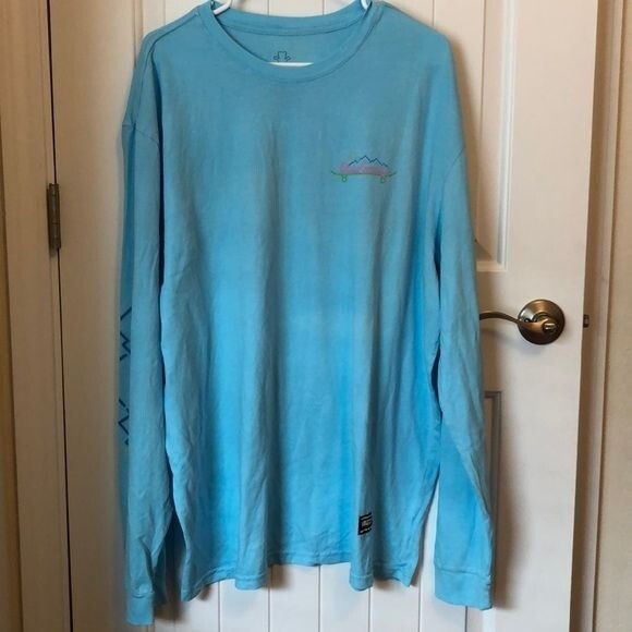 Grizzly Griptape Company Skate Tee Size 3XL Teal Long sleeves. NWOT