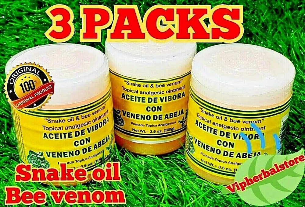 (3) Pomada Aceite de Vibora Veneno de Abeja Snake Oil Bee Venom Ointment 3.5 oz-image