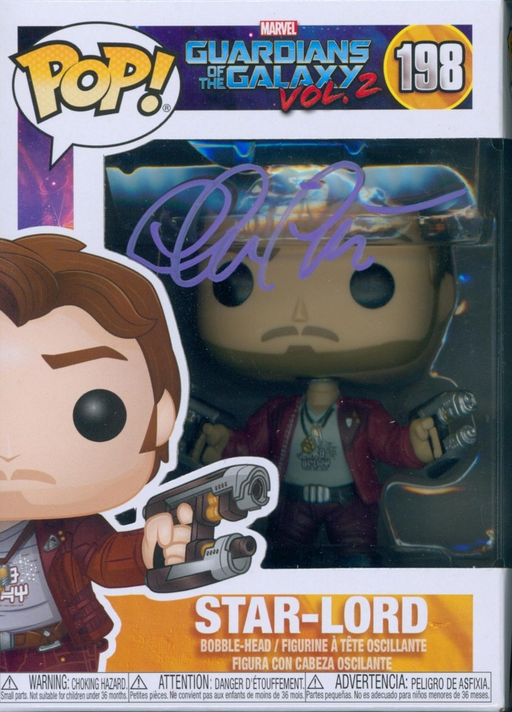 Guardians of the Galaxy Signed Funko Pop Chris Pratt Star Lord SWAU WITNESS