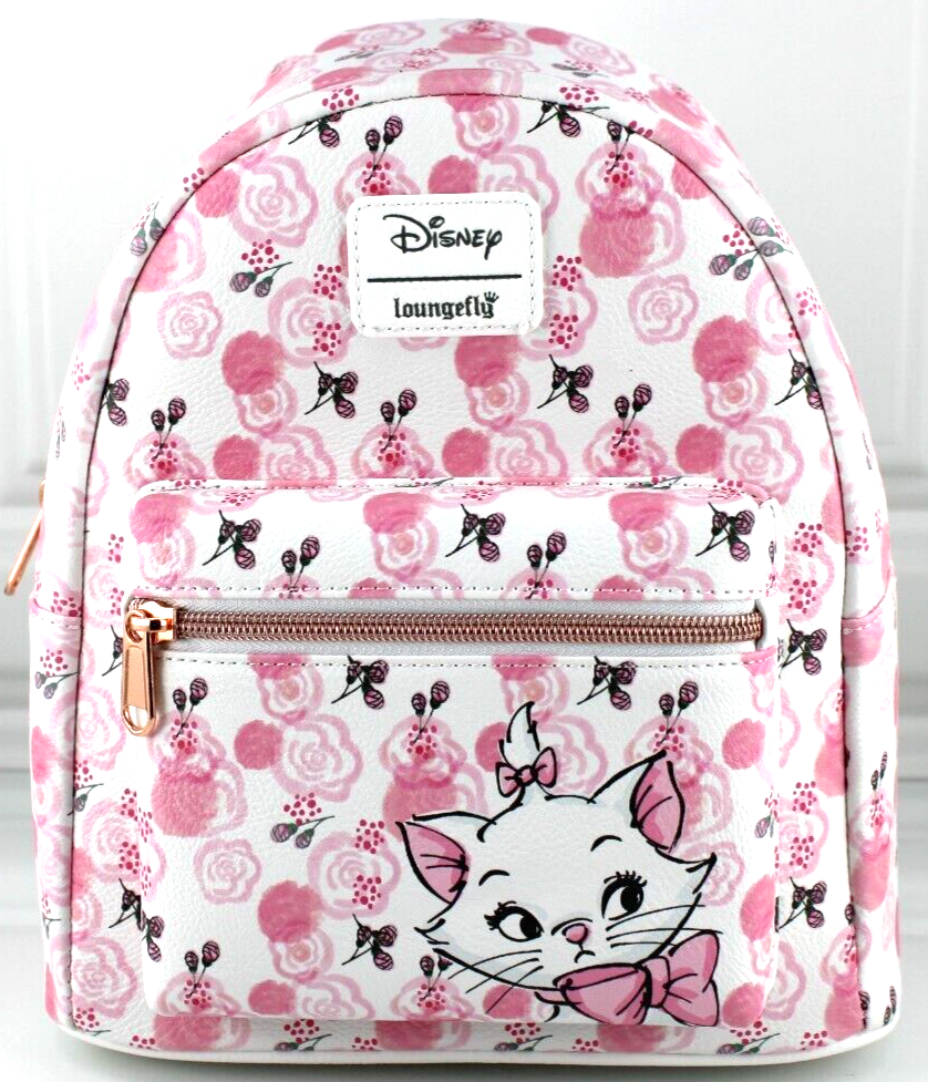 Loungefly Aristocats Marie Roses Mini Backpack Faux Leather Womens 2022 New