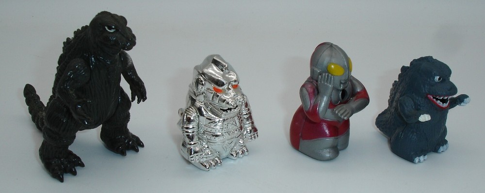 Vintage Takara Godzilla Gojira Choro-Q Sparking Friction Japan Toy Kaiju LOT