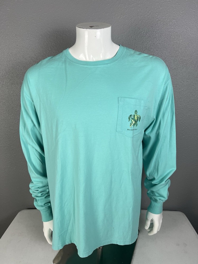 COMFORT WASH ( Hanes ) Men’s L/S Pocket T Shirt Size Large ( Magens Bay USVI )
